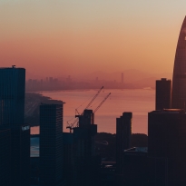Morning, the city